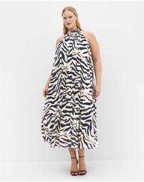 City Chic - Aida Print Pleat Maxi Dress
