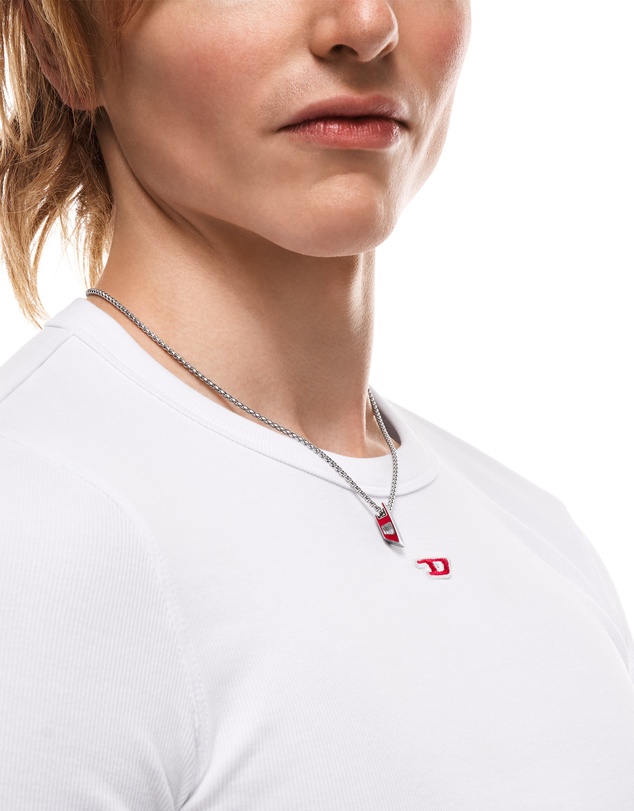 Diesel - D Logo Silver Necklace