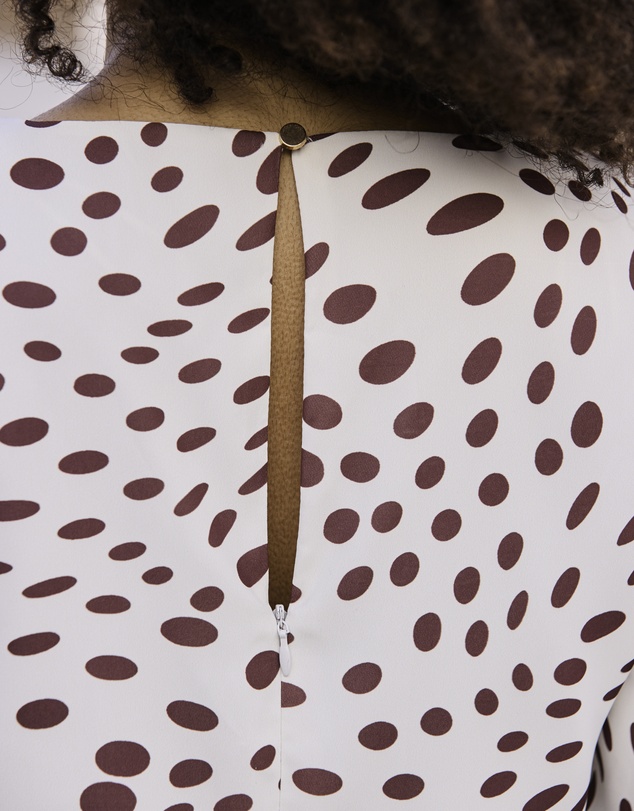 Sosandar - Spot Print Ruffle Hem Shift Dress