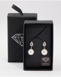 Lovisa - Silver Diamante Pear & Pearl Drop Earrings