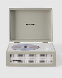 Crosley - Crosley Voyager Portable Retro CD Player with Stereo Bluetooth Speakers, FM Radio - Dune