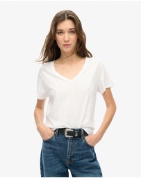 Superdry - Studios Slub Embroidered Vee Tee