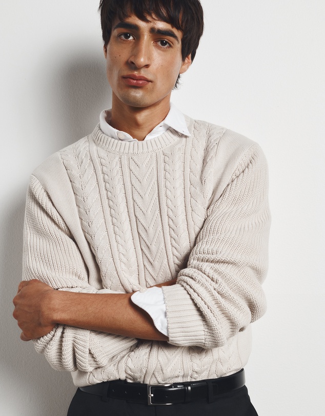 Country Road - Australian Good Earth Cotton Cable Crew Neck Knit