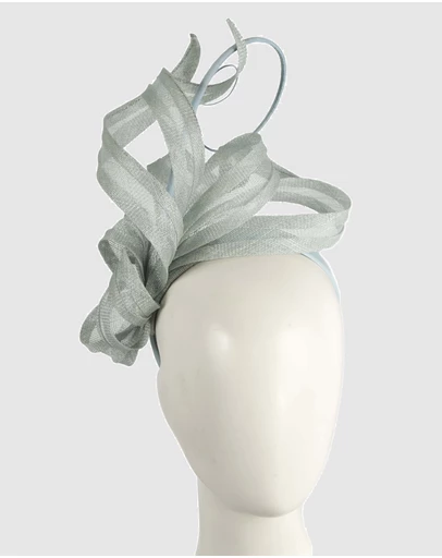 Max Alexander - Tall Light Blue Sinamay Fascinator