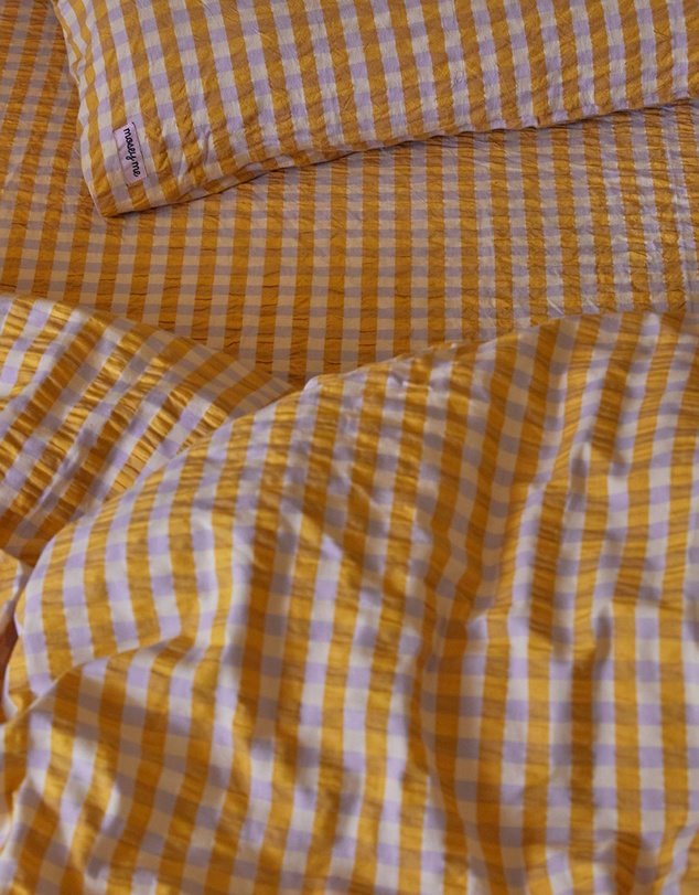 Mosey Me - Mango Seersucker Flat Sheet