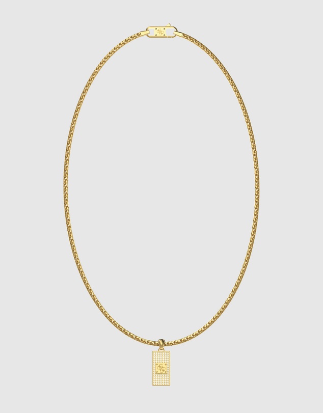 GUESS - Gold-Tone 4G Pave Pendant Necklace