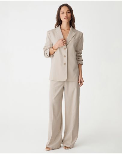 Beige Pinstripe