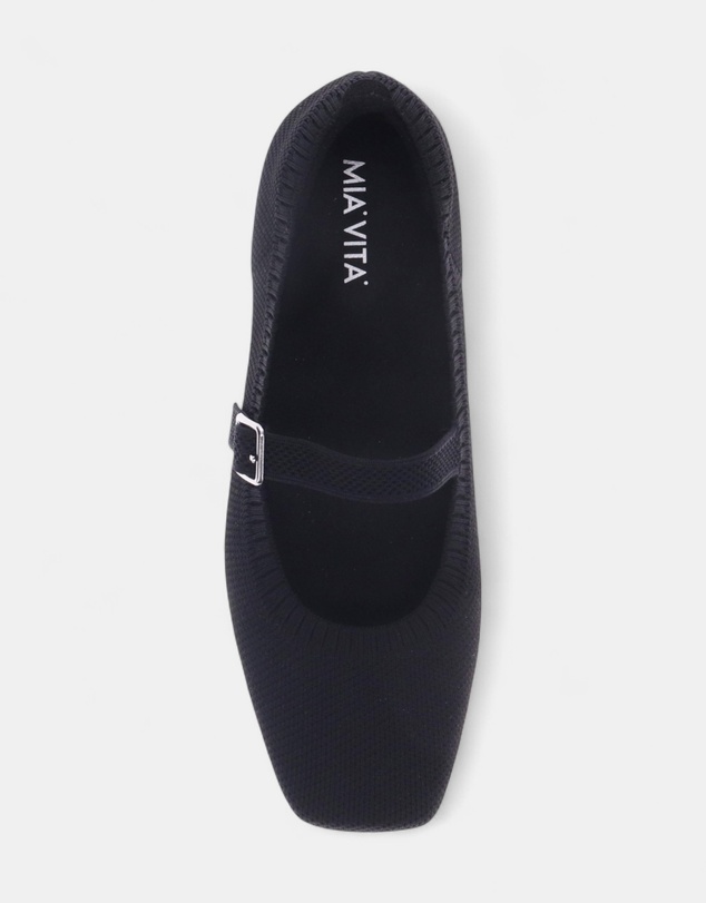 Mia Vita - Violet Mary-Jane Flats - Black