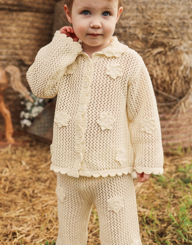 Kynd Baby - Crochet Flair Pant in Vanilla
