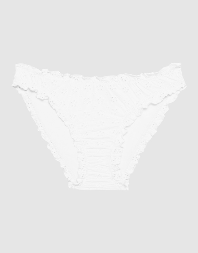 Polo Ralph Lauren - Ruffle Kennedy Eyelet High Leg Bikini Bottom
