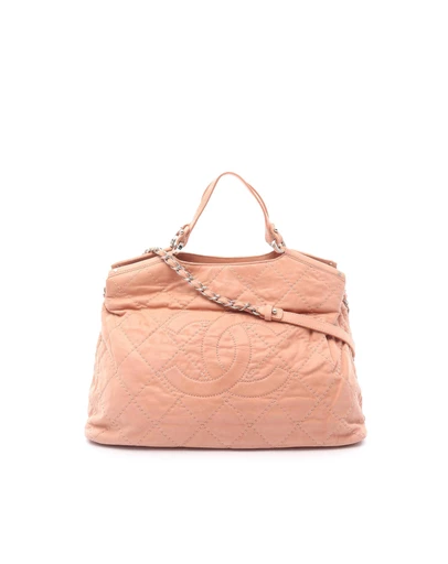 Pre-Loved by Azura Reborn - Pre-Loved Large CC Quilted Suede Sea Hit Tote