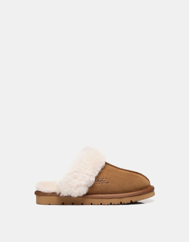 EVERAU - Australian Shepherd Ugg Muffin Slipper Cow Suede Upper House Shoes