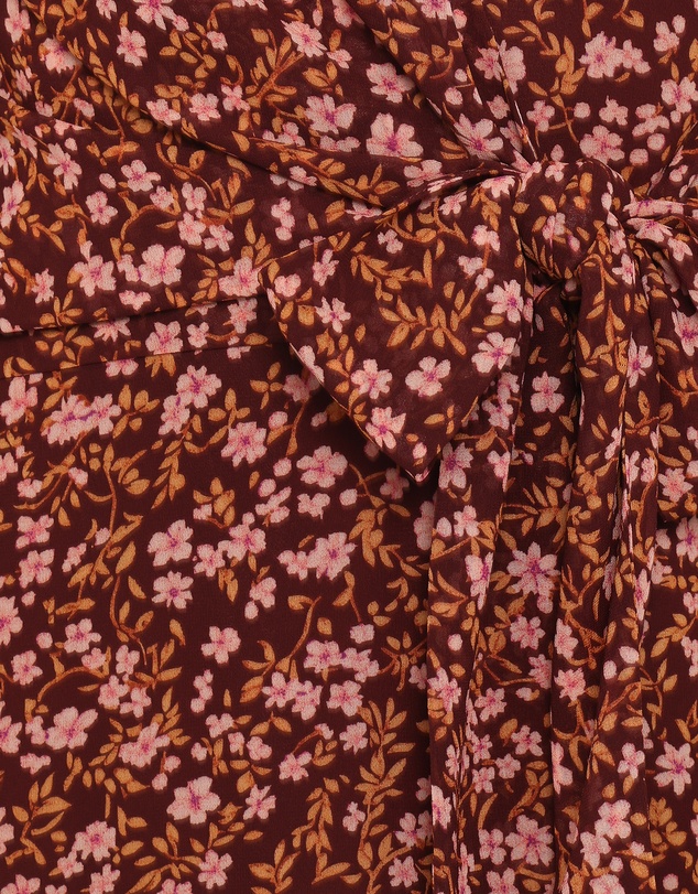 Petal & Pup - Kaylie Mini Dress - Brown Ditsy Floral
