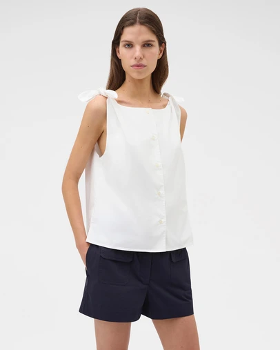 Oroton - Tie Shoulder Shell Top