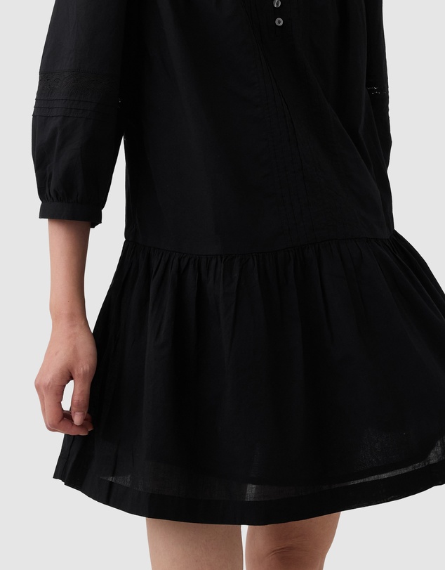 GAP - LS Mini Lace Insert Henley Dress