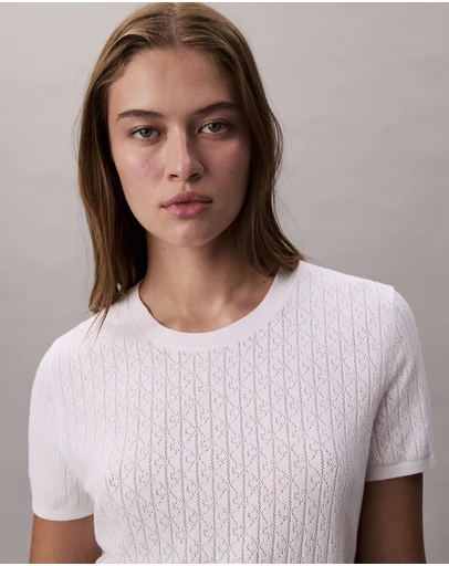 Calvin Klein - Pointelle Cap Sleeve Baby Tee