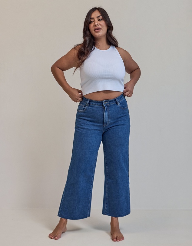 All About Eve - Charlie High Rise Wide Leg Jean Mid Blue