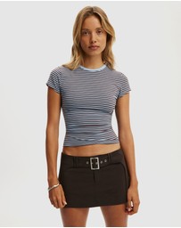 Cotton On - Stretch Belted Micro Mini Skirt