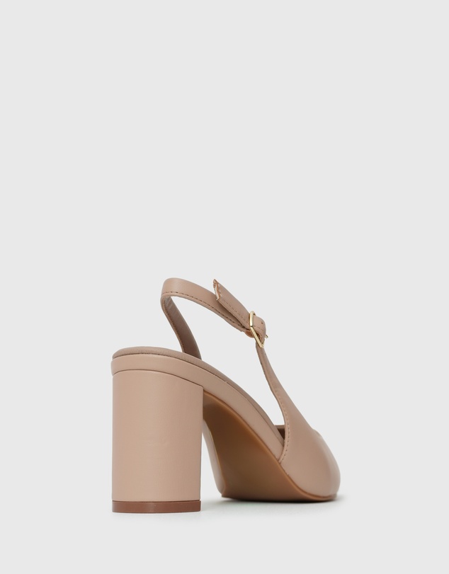 Betts - Flounce Block Heel Slingback Pumps