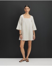 AERE - Nora Linen Mini Shift Dress