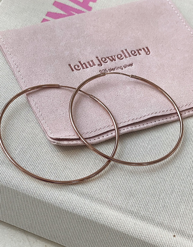 Ichu - Fine Rose Gold Hoops
