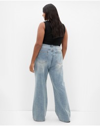 City Chic - Plus size Harley Fit Harriet Wide Leg Regular Jean - dirty wash