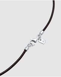 Kuzzoi - ICONIC EXCLUSIVE - Necklace Choker Drop Pendant Satin with Onyx in 925 Sterling Silver