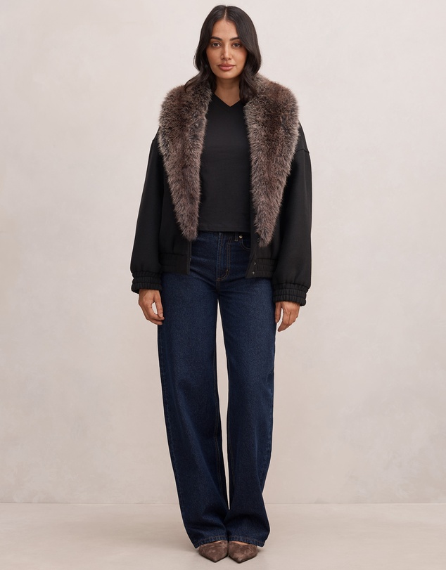 Forever New - Megan Faux Fur Collared Jacket