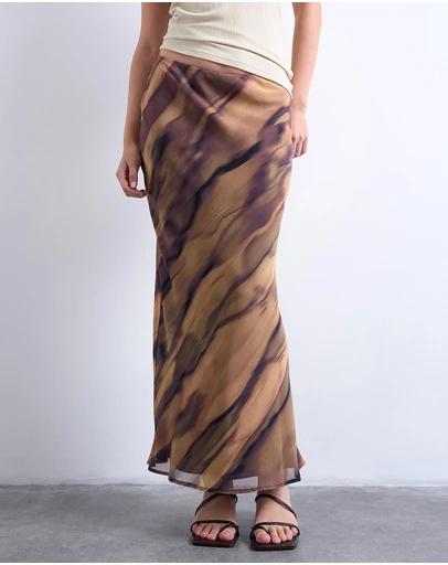 TOPSHOP - Chiffon Midi Skirt