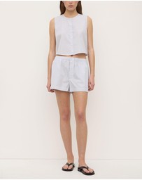 Assembly Label - Cora Stripe Button Front Top