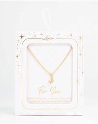 Lovisa - Gold Plated Cubic Zirconia Letter J Necklace