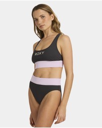 Roxy - Womens Roxy Active C Block High Waist Bikini Bottom