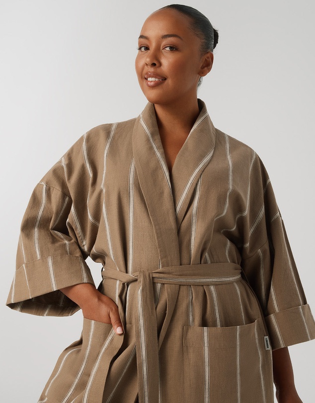 Hommey - Striped Ramie Robe