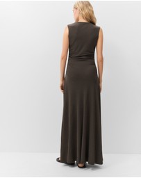 UNISON - Ruched Mesh Maxi Dress