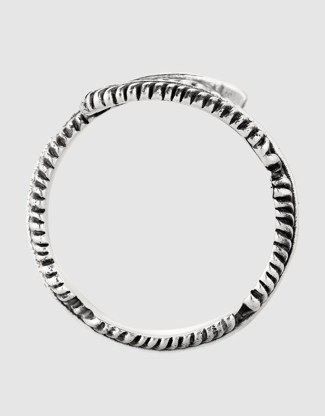 Kuzzoi - ICONIC EXCLUSIVE - Feather Band Ring in Oxidised 925 Sterling Silver