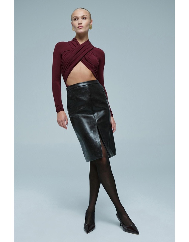 Bardot - Rheba Vegan Croc Leather Skirt