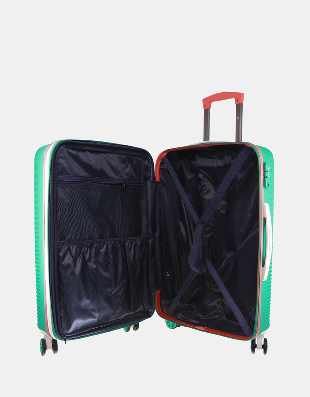 GAP - GAP Stripe Medium Hard Shell with Mini Beauty Case Set + Leather Tag