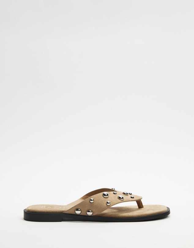 Dazie - Laura Suede Studded Thongs