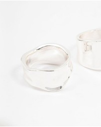 Lovisa - Silver Plated Large Molten Rings 2-Pack