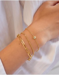 Ania Haie - Ania Haie Gold Modern Bezel-Set Solitaire Bracelet