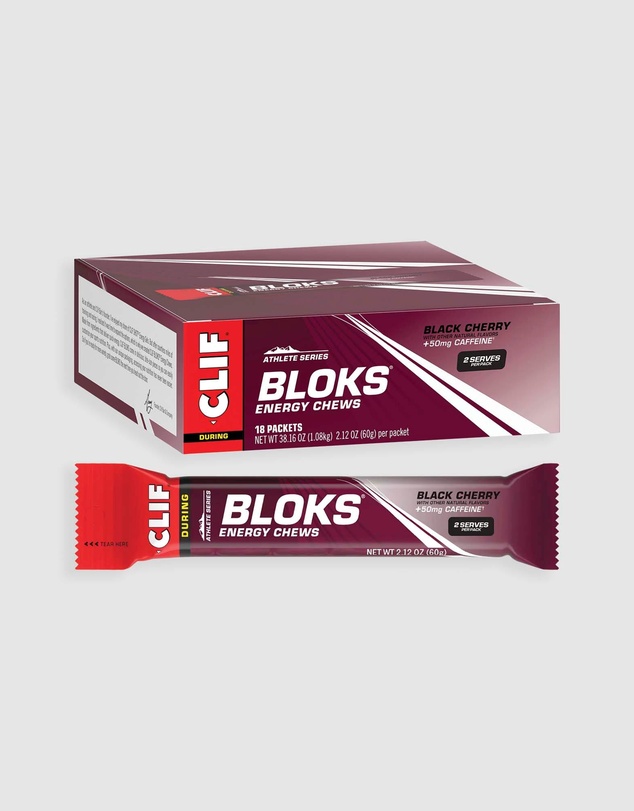 CLIF - Black Cherry (50mg Caffeine) Bloks Energy Chews - 18x60g