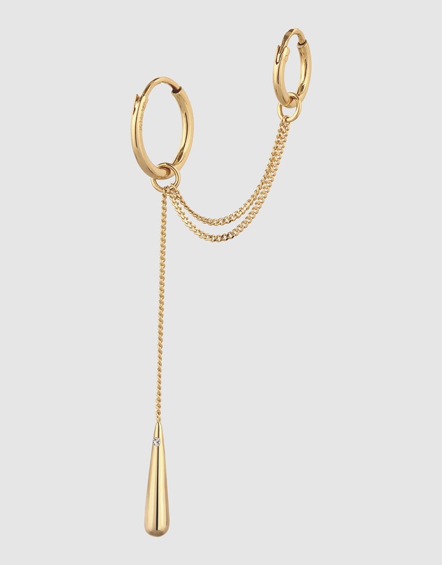 Elli Jewelry - Crystal Teardrop Drop Earrings in Gold-Plated 925 Silver