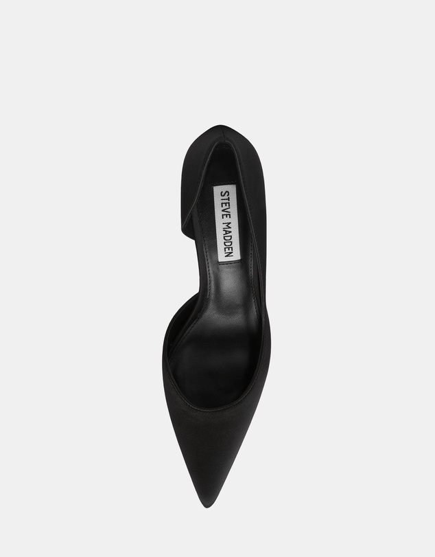 Steve Madden - Vena Black Satin Heels