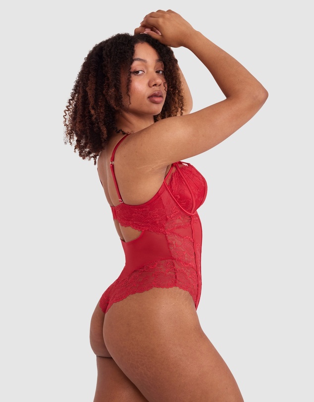 Bras N Things - Bethany Underwire Bodysuit - Red