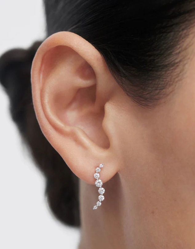 PDPAOLA - Diamonds and White Gold Venus Stud Earrings