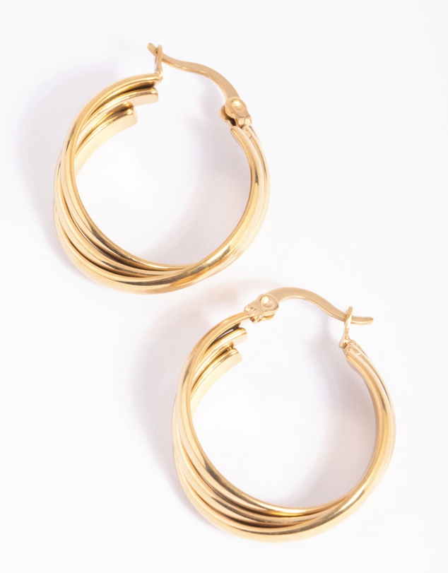 Lovisa - Waterproof Gold Plated Stainless Steel Hoop Earrings