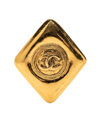 Pre-Loved by Azura Reborn - Pre-Loved Gold Plated CC Rhombus Brooch