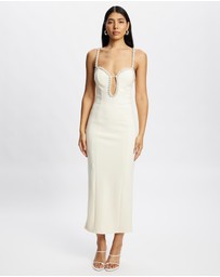 Romance by Honey and Beau - Gisella Pearl Detail Midi Dress