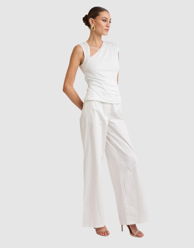 Honey and Beau - Lorena Asymmetrical Jersey Top