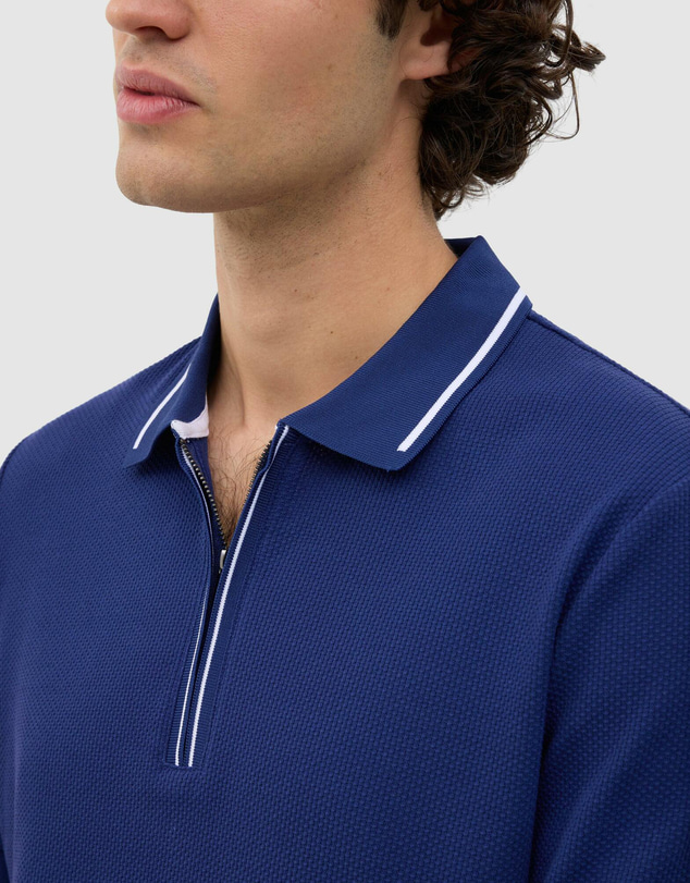 Politix - Morgan Textured Zip-up Polo